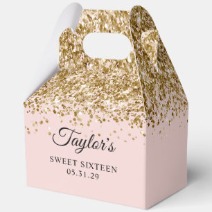Gold Glitter Rouge Sweet Sixteen Geschenkschachtel