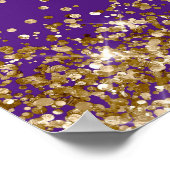 Gold Glitter Royal Purple Bridal Shower Welcome Poster (Ecke)