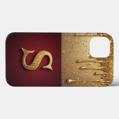 💎 Gold Glitter S Monogramm mit tropfendem Custom Case-Mate iPhone Hülle (Rückseite (Horizontal))