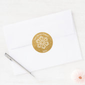 Gold Glitter-Schneeflocke - Kreisaufkleber Datum Runder Aufkleber (Umschlag)