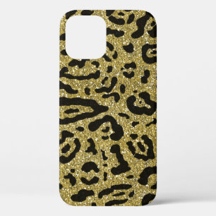 Gold Glitter Schwarz Cheetah Leopard Tierdruck Case-Mate iPhone Hülle
