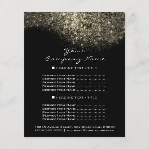 Gold Glitter Schwarz Konzeptionell Minimal Konfett Flyer