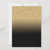 Gold Glitter Schwarz Ombre Save The Date (Rückseite)