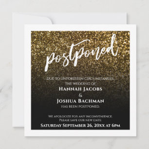Gold Glitter Schwarz Ombre Verschobene Hochzeitska Einladung