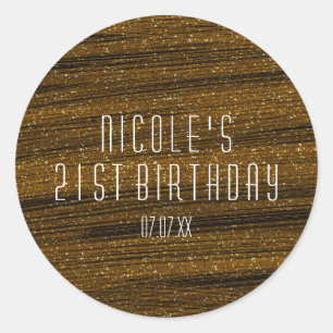 Gold Glitter & Schwarz Party Favor Aufkleber