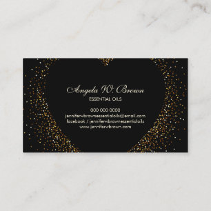 Gold Glitter Schwarzes Herz Visitenkarte