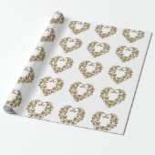 Gold Glitter Schwung Valentinstag Geschenkpapier (Ungerollt)