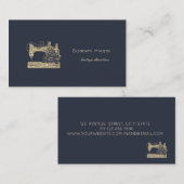 Gold Glitter Sewing Machine Seamstress or Tailor Visitenkarte (Vorne/Hinten)
