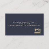 Gold Glitter Sewing Machine Sparkle Tailor Visitenkarte (Rückseite)