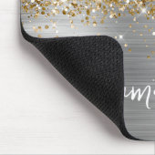 Gold Glitter Silber Glam Name Mousepad (Ecke)