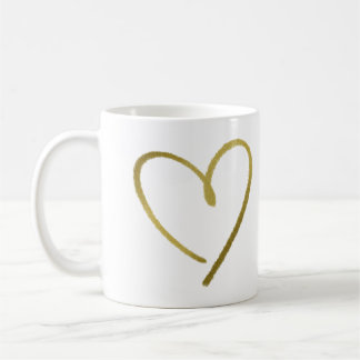 Gold Glitter Sketch Herz Tasse