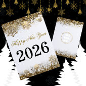  Gold Glitter Snowflake New Year logo company  Karte