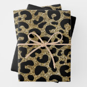Gold glitter sparkle &black leopard print pattern geschenkpapier set (Beispiel)