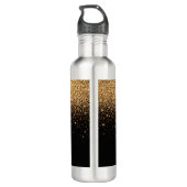 Gold Glitter Sparkle Elegant Luxury Texture        Edelstahlflasche (Rückseite)