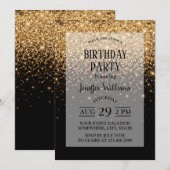 Gold Glitter Sparkle Elegant Luxury Texture Einladung (Vorne/Hinten)