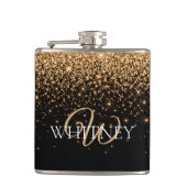 Gold Glitter Sparkle Elegant Luxury Texture        Flachmann (Vorderseite)