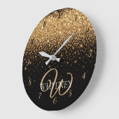 Gold Glitter Sparkle Elegant Luxury Texture        Große Wanduhr (Winkel)