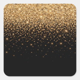 Gold Glitter Sparkle Elegant Luxury Texture        Quadratischer Aufkleber