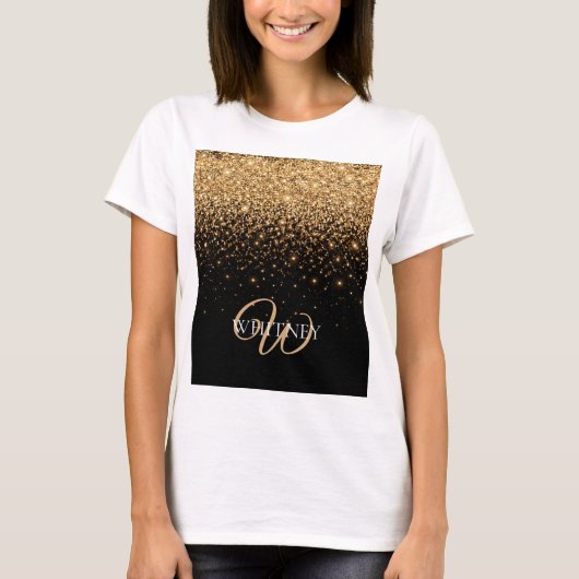 Gold Glitter Sparkle Elegant Luxury Texture        T-Shirt (Vorderseite)