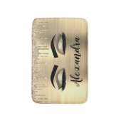 Gold Glitter Sparkle Eyelashes Monogram Name Badematte (Vorderseite Vertikal)