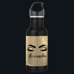 Gold Glitter Sparkle Eyelashes Monogram Name Edelstahlflasche<br><div class="desc">Gold Imitate Foil metallic Sparkle Glitzer gebürstete Metal Monogram Name and Initial Eyelashes (Lashes),  Eyelash Extensions and Eyes Water Bottle. Das macht den perfekten 16 Geburtstag,  Hochzeit,  Brautparty,  Jubiläum,  Babydusche oder Junggeselinnen-Abschied Geschenk für jemanden,  der sein Zimmer im trendigen coolen Stil dekoriert.</div>