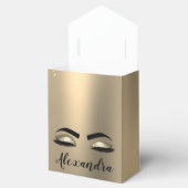 Gold Glitter Sparkle Eyelashes Monogram Name Geschenkschachtel (Geöffnet)