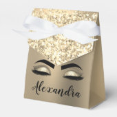 Gold Glitter Sparkle Eyelashes Monogram Name Geschenkschachtel (Vorderseite)