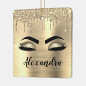 Gold Glitter Sparkle Eyelashes Monogram Name Keramikornament (Links)