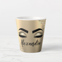 Gold Glitter Sparkle Eyelashes Monogram Name