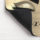 Gold Glitter Sparkle Eyelashes Monogram Name Mousepad (Ecke)