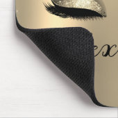 Gold Glitter Sparkle Eyelashes Monogram Name Mousepad (Ecke)
