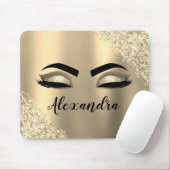 Gold Glitter Sparkle Eyelashes Monogram Name Mousepad (Mit Mouse)