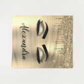Gold Glitter Sparkle Eyelashes Monogram Name Wandteppich (Vorderseite (Horizontal))