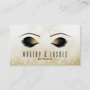 Gold Glitter Sparkle Make-up Wimpern Schönheit Spa Visitenkarte
