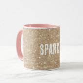 Gold Glitter Sparkle Tasse (Vorderseite Links)