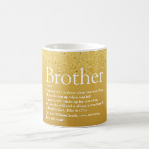 Gold Glitter Spaß Cooler Bester Bruder Definition Kaffeetasse