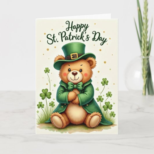 Gold Glitter St Patricks Day Card Karte (Vorderseite)