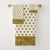 Gold Glitter Stars Bath Towel Set (Insitu)