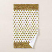 Gold Glitter Stars Bath Towel Set (Handtuch)