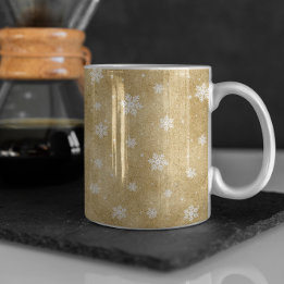 Gold Glitter Sterne Schneeflocken Kaffeetasse