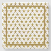 Gold Glitter Sterne Stein Untersetzer (Vorderseite)