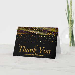 Gold Glitter Streifen als Dankeschön für meine Bra Dankeskarte