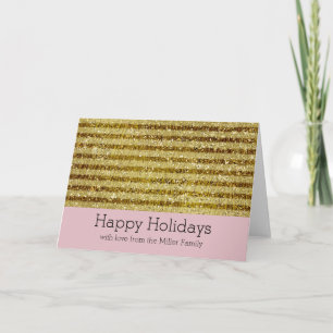 Gold Glitter Streifen Feiertagskarte