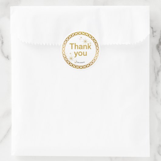Gold Glitter “Thank You” Sticker (Tasche)