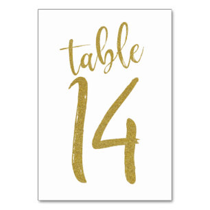 Gold Glitter Tisch Nummer 14 Tischnummer