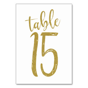 Gold Glitter Tisch Nummer 15 Tischnummer