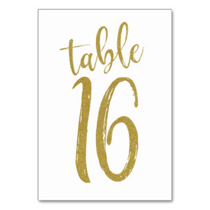 Gold Glitter Tisch Nummer 16 Tischnummer