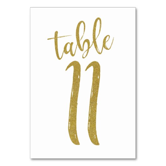 Gold Glitter Tischnummer 11 (Vorderseite)
