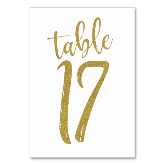 Gold Glitter Tischnummer 17 (Vorderseite)