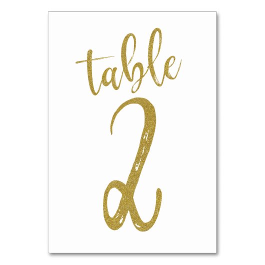 Gold Glitter Tischnummer 2 (Vorderseite)